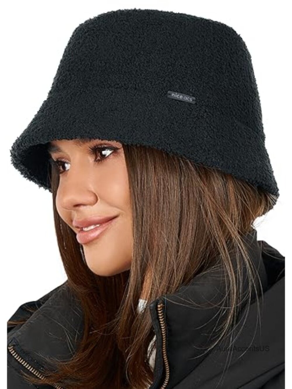Fuzzy Faux Fur Winter Bucket Hat Cozy Wide Brim Sherpa Hat